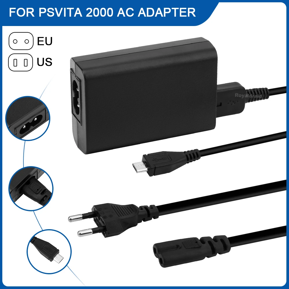 NEW Home Charger Power Supply 5V AC Adapter For PS Vita 2000 USB Charging Cable Cord For PS Vita 2000 Psvita PSV Slim EU US Plug