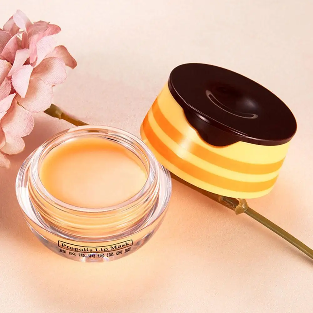 

Honey Lip Balm Moisturizing Propolis Lip Mask Remove Line Lip With Oil Brush Dead Reduce Lips Care Skin Nourishing E6X9