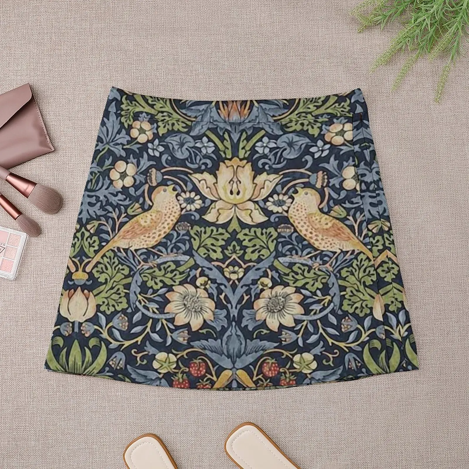 William Morris Strawberry Thief pattern Mini Skirt Female dress women's skirts trend 2023