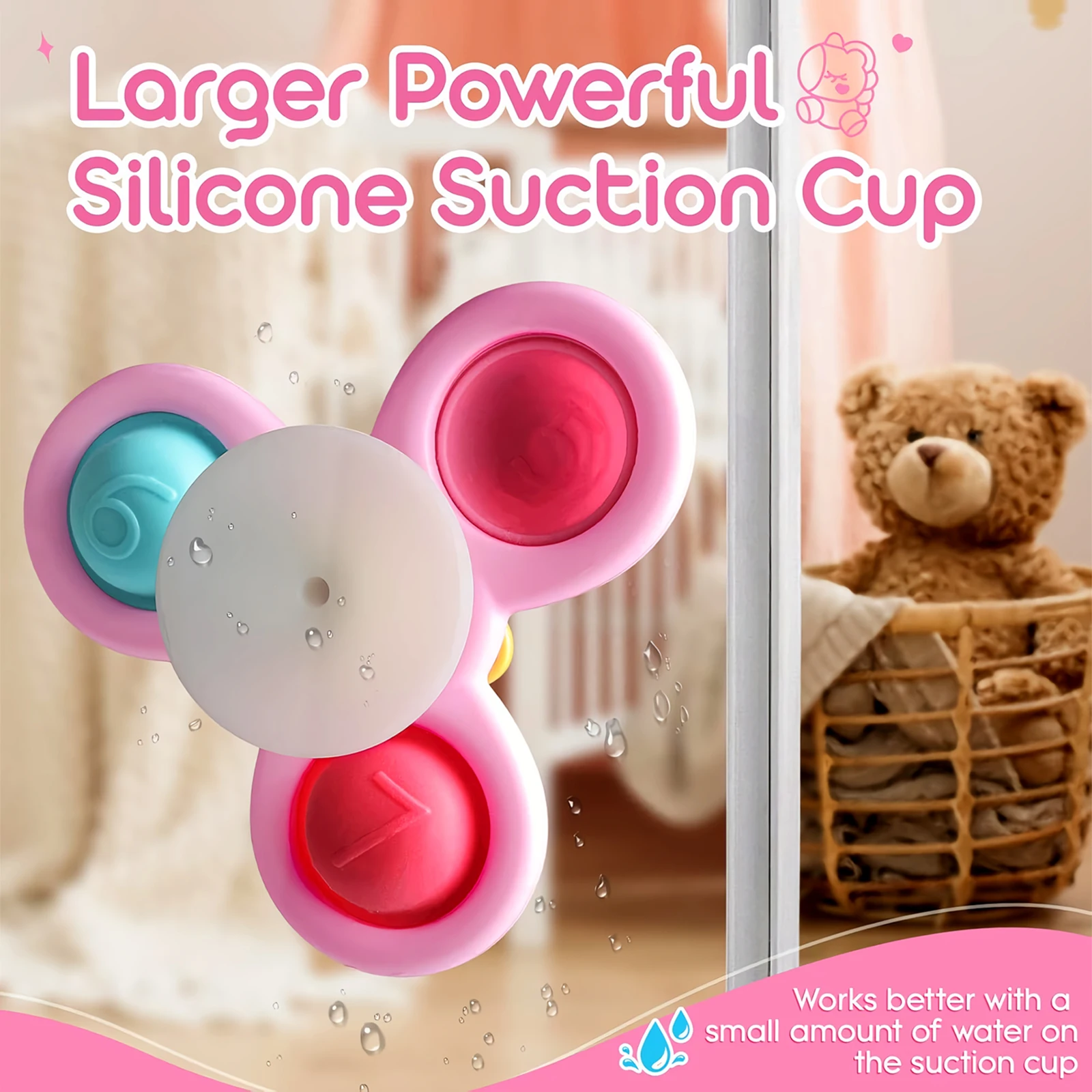 Suction Cup Spinner Infant Baby Toys 12-18 Months, Spinning Top Sensory Toys for Toddlers 1-3 Year Old - 2
