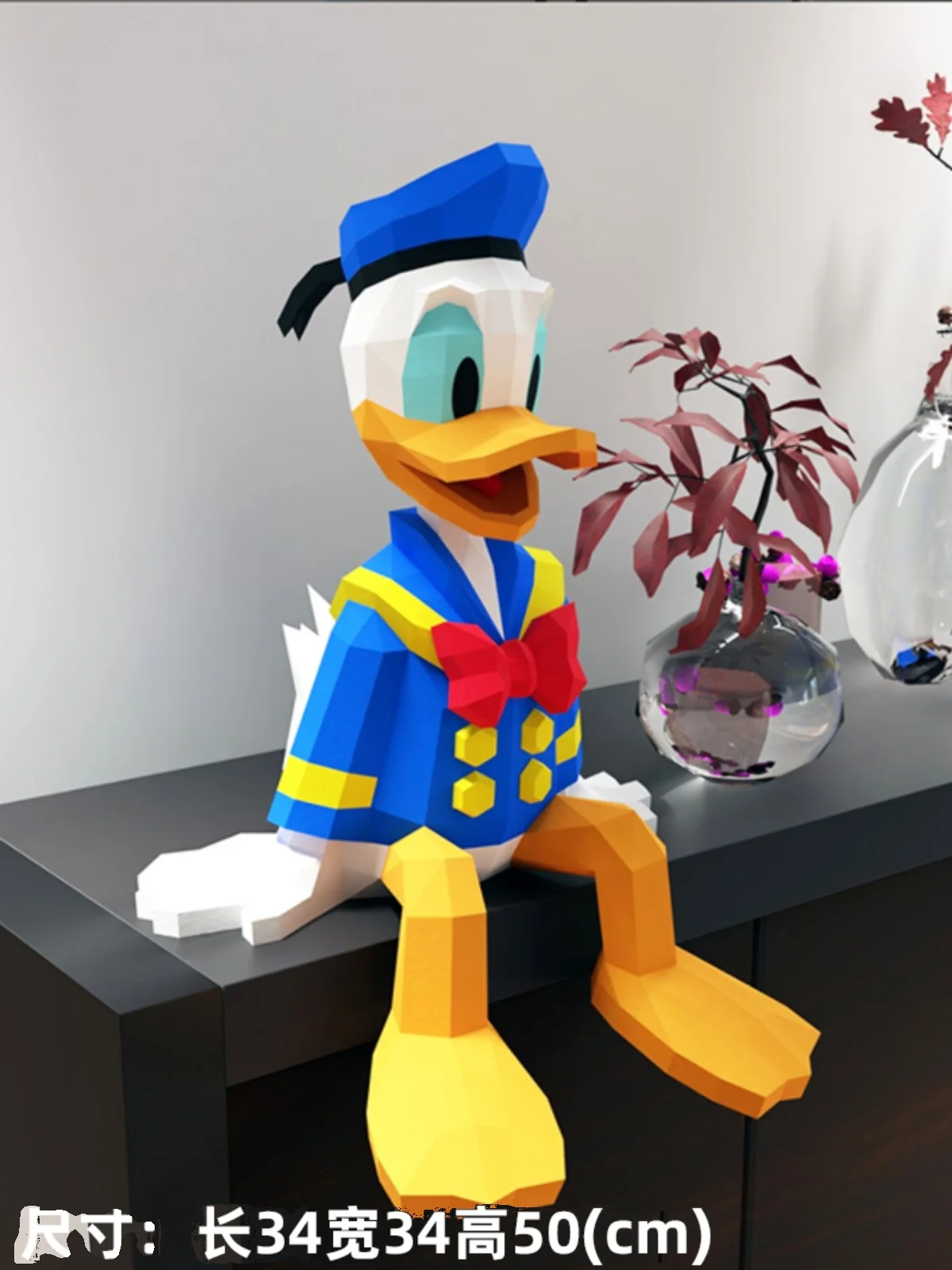 50cm Donald Duck Daisy Paper Model Anime Figures Home Decor Desktop Decoration Papercraft 3D DIY Hand Made Toy MINISO Disney 3d paper model
