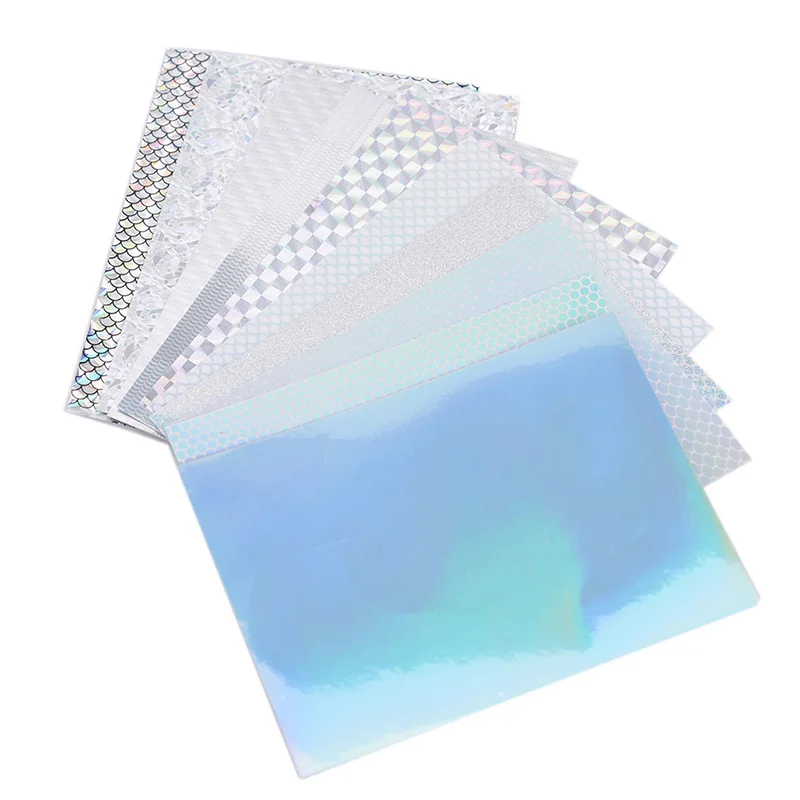 

Fishing Lure Stickers 2pcs 10X7.3cm Holographic Clear Laser Fish Scale Adhesive Sticker Film DIY Fly Fishing Fish Skin Foil