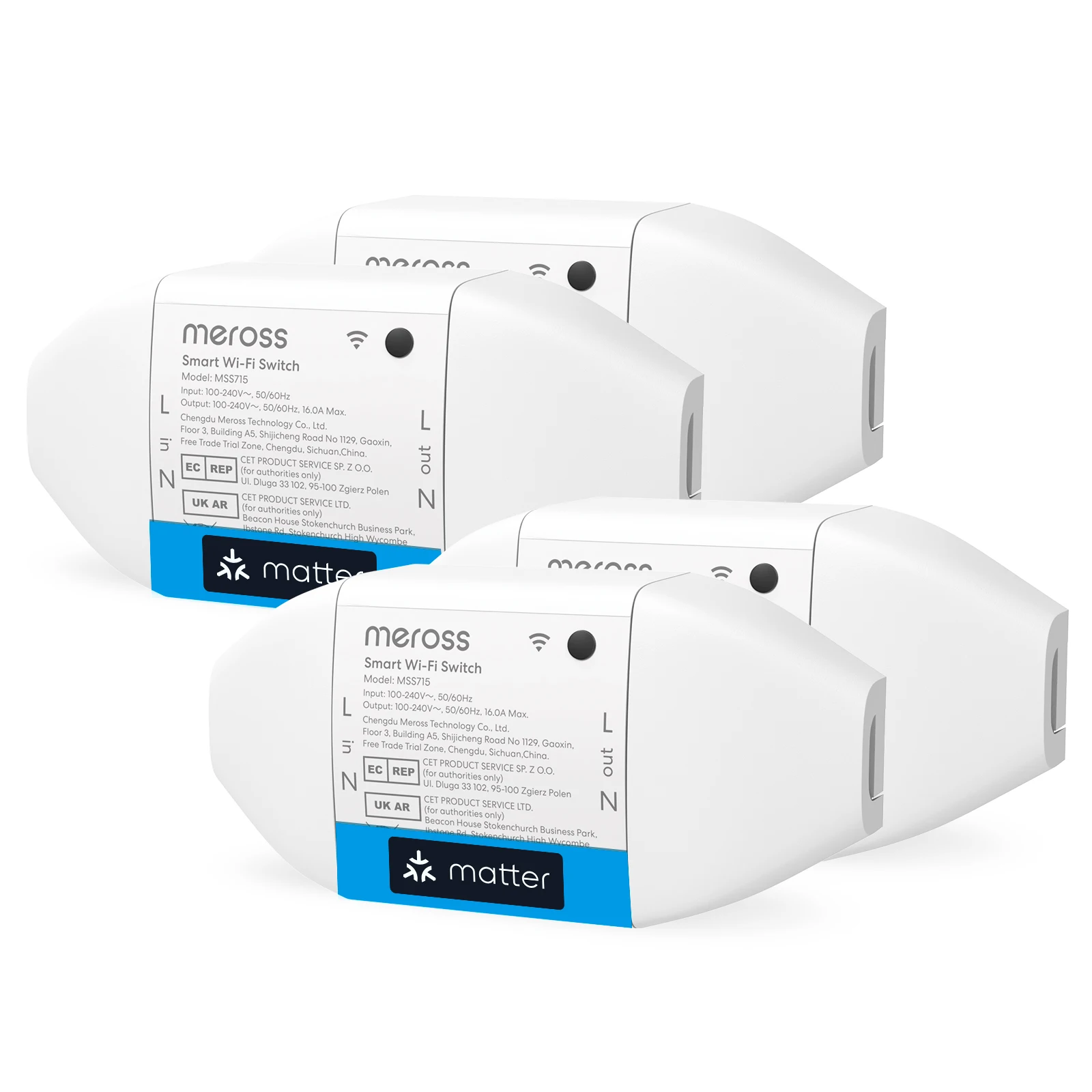 Meross Smart Wi-Fi Switch with Energy Monitoring and Voice Control Compatibility