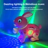 New Cartoon Electric leash bunny glow music rope radish jumping bunny  Walking Rabbit Learning Crawling Toy for children gifts 5