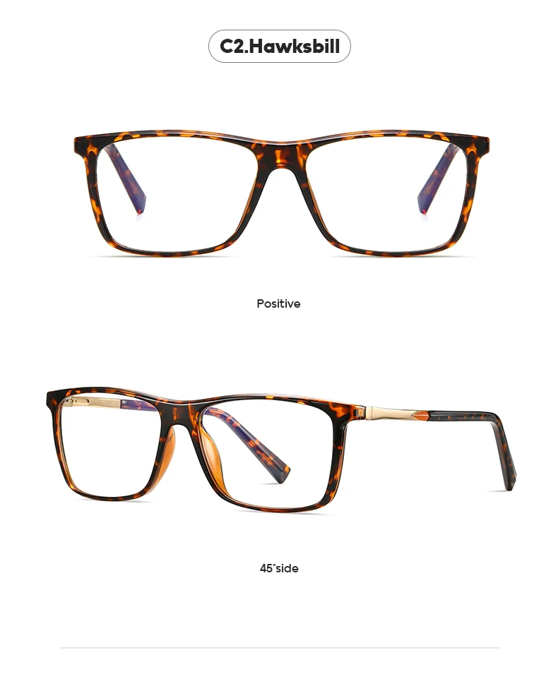 Vcka quadratische Mode Myopie Brille Rahmen tr90 Frauen Männer Vintage Anti-Blaulicht Rezept benutzer definierte Optik Brillen-0,50 bis-10 – Detail 15