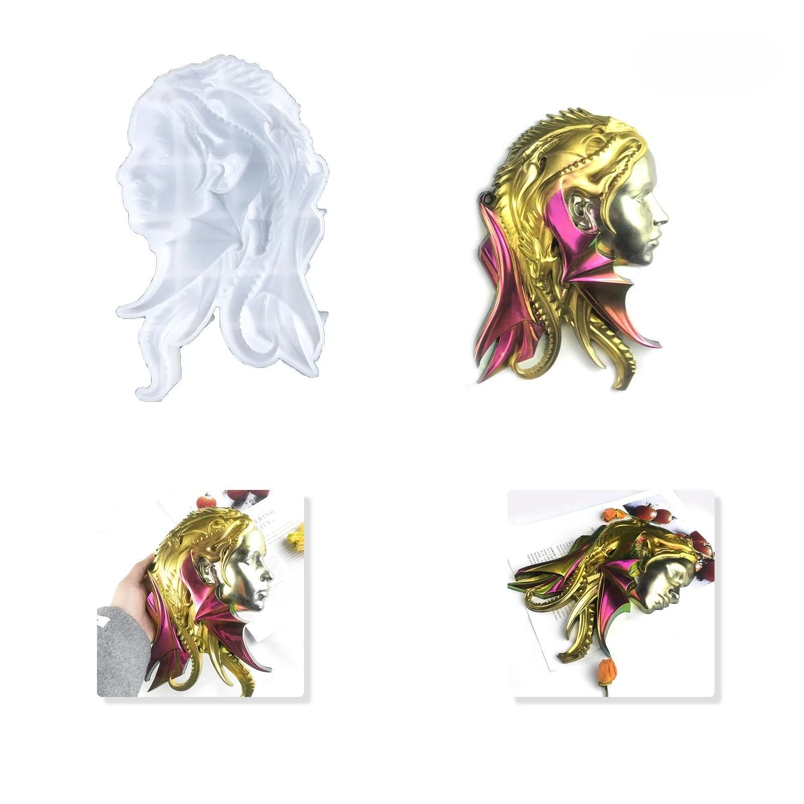 

Dragon Girl Pendant Crystal Epoxy Resin Mold DIY Pendant Silicone Mold