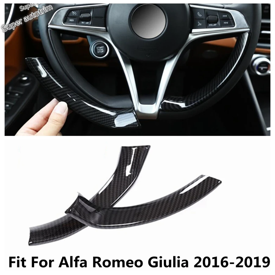 

Steering Wheel Armrest Strip Decoration Cover Trim For Alfa Romeo Giulia 2016 - 2019 ABS Carbon Fiber Accessories Interior KIt