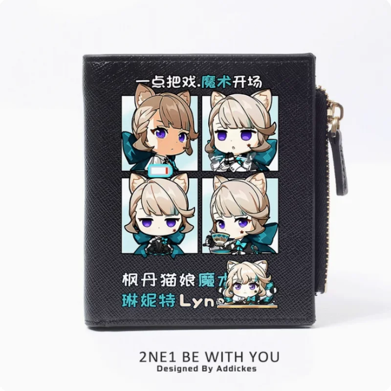 Anime Genshin Impact Lynette Zipper Fashion Wallets PU Purse Card Holder Money Bag Gift B294 Cosplay