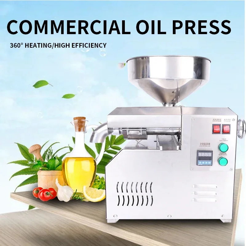 Stainless Steel Commercial Oil Press Small and Medium-sized Hot and Cold Dual-press Multi-functional Oil Press 10KG/H incubator automatic household egg incubator small and medium sized dual temperature dual control smart 5280 chick incubator