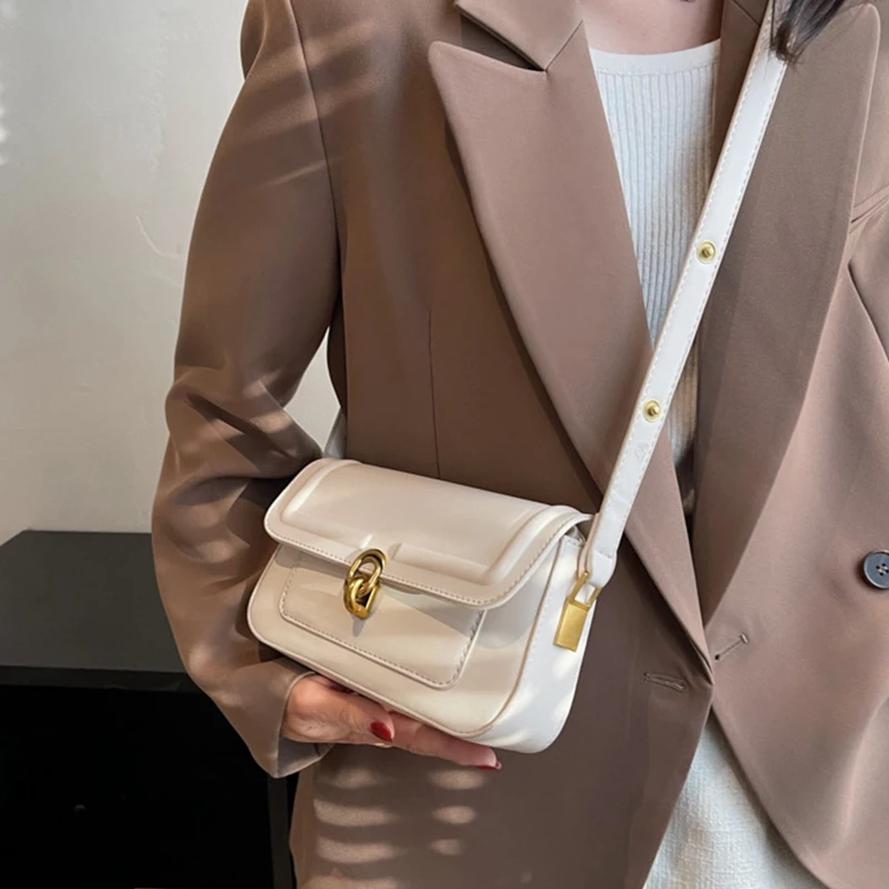 Fashion Vintage Small PU Leather Shoulder Bags for Women 2023 New Trend Female Branded Trending Crossbody Bag Underarm Handbag