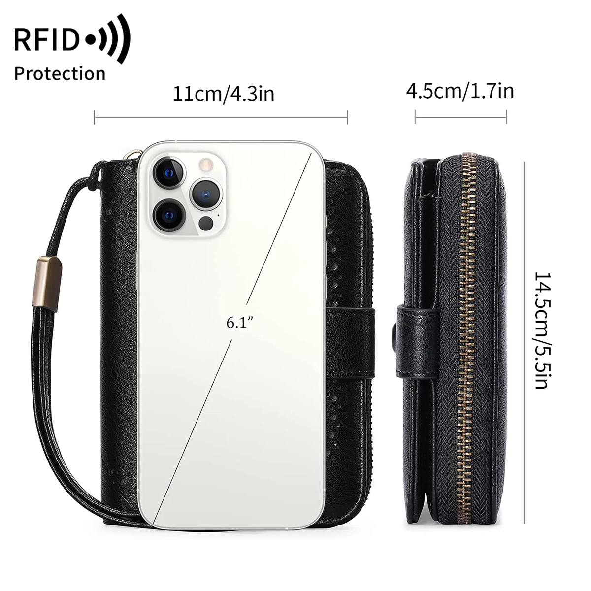 MIYIN Retro Große Kapazität RFID Geschirmte Damen Kurze Brieftasche Multi Card Slot Orgel Kreditkarte Tasche Multifunktionale Null Brieftasche – Detail 5