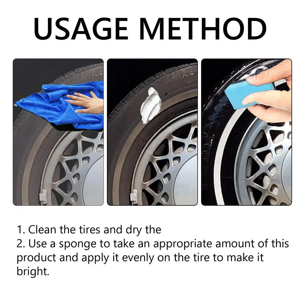 Car Tire Wax Tire Polishing Paste Tire Wax 100g Car Tire Brightener For Car