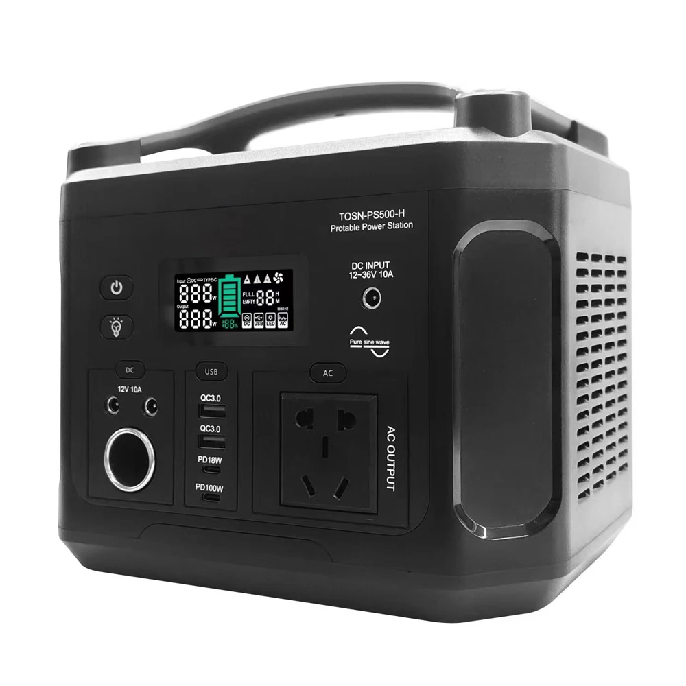 Fonte Mobile Da Viaggio Portatile 12V 24V 500W Alimentatore Da Esterno Di Emergenza Powerstation Per Il Campeggio