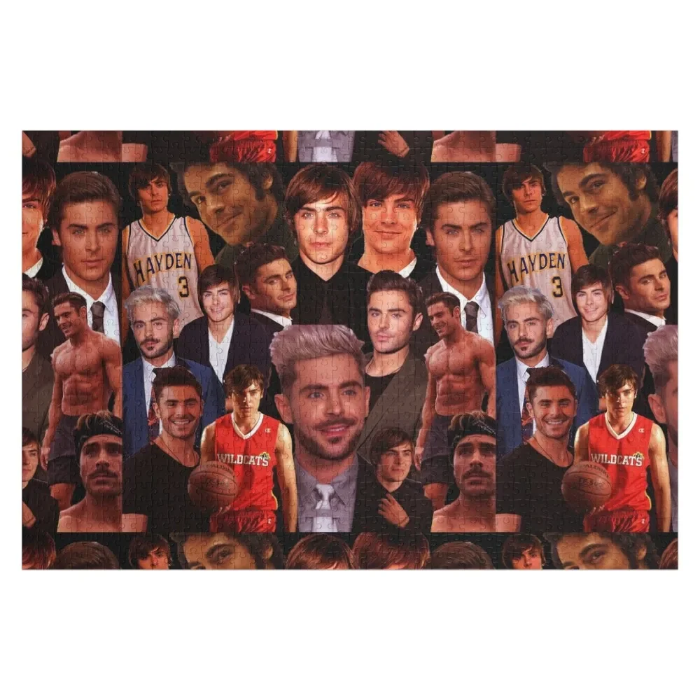

Zac efron collage design poster 2020 Jigsaw Puzzle Customizable Gift Christmas Toys Woods For Adults Puzzle