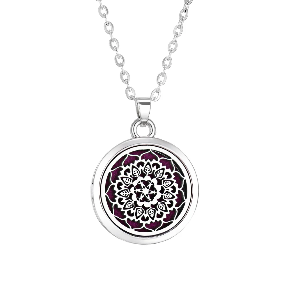 Tree of Life Aromatherapy Necklace - Essential Oil Diffuser Locket in Stainless Steel