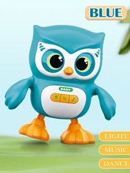 Adorable Dancing Owl and Duck Electronic Toy with Music and Lights (Blue)