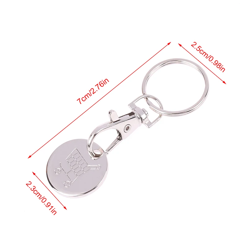 Shopping Trolley Tokens Porte-clés Crochet Change Shopping Cart Collier