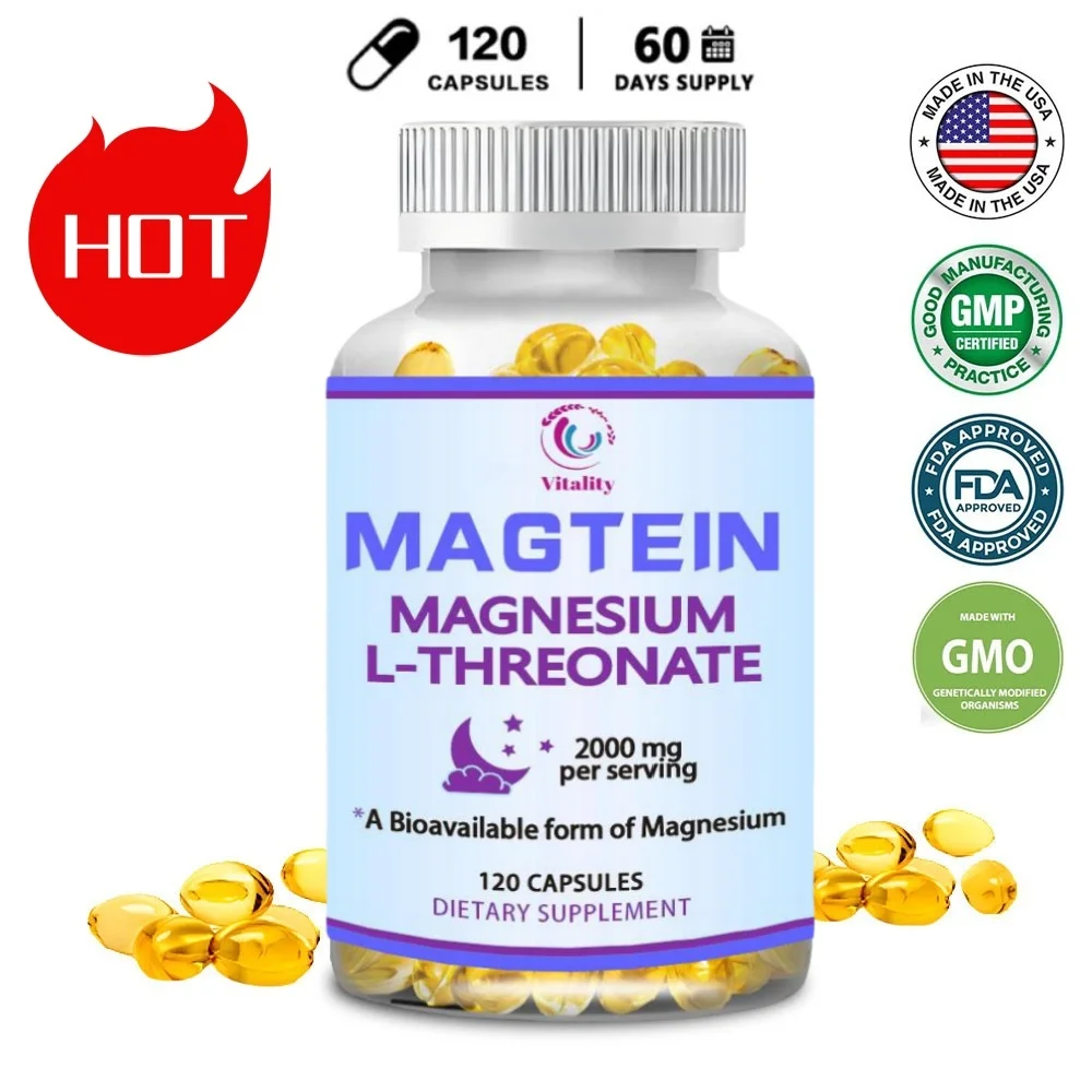 

Магний L-треонат капсулы (Magtein) биодоступная форма для сна и когнитивной функции Поддержка 2000 мг 120 капсул