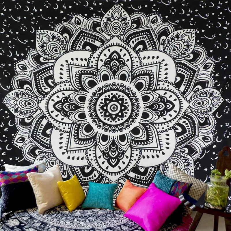 Tapestry Decor Chic Bohemia Wall Mandala Floral Background Livingroom Decoration Hanging Cloth