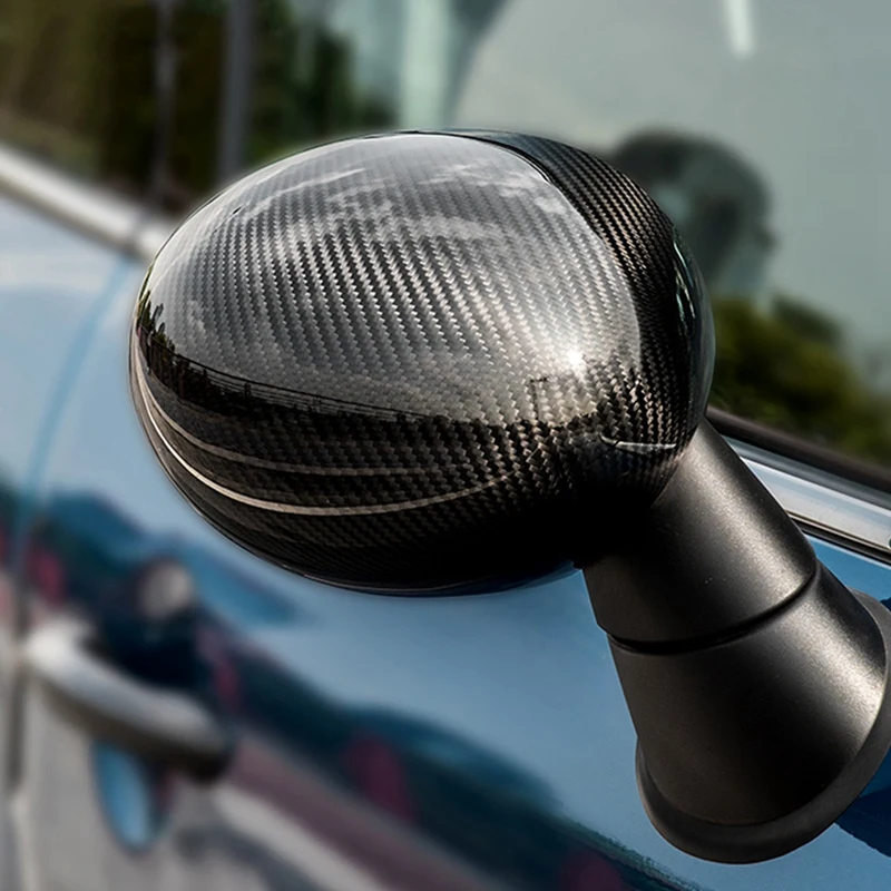 실제 탄소 섬유 자동차 사이드 미러 커버, 백미러 트림, BMW 미니 R55 R56 R57 R58 R59 R60(2007-2014)