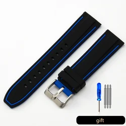 Cinturino per Orologio in Silicone Morbido a Doppio Colore con Rilascio Rapido - Disponibile in Diverse Dimensioni