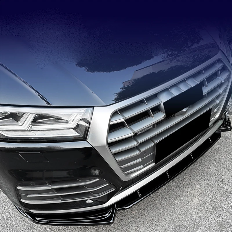 아우디 Q5 FY 2018-2020 블랙 카본 ABS 프론트 범퍼 립 스포일러 바디킷 3PCS 범퍼 보호