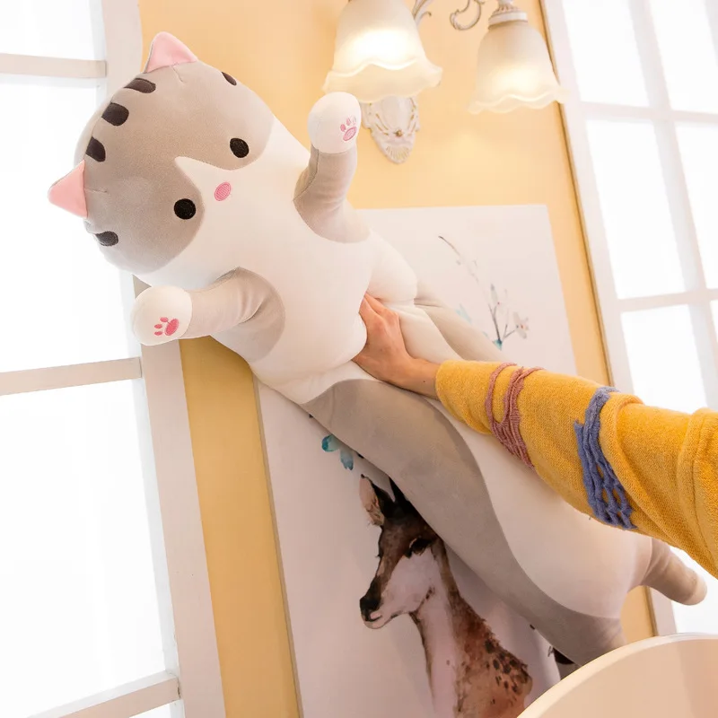 50cm Cute Soft Long Cat  Plush Toys Stuffed Pause Office Nap Sleep Pillow Cushion Gift Doll For Boys Girl Christmas Gift 5