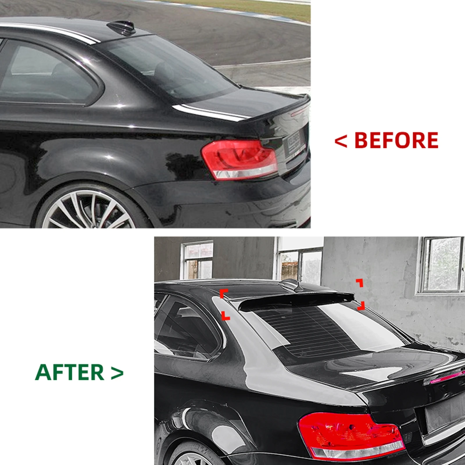 Rear Trunk Lid Roof Spoiler Wing For BMW 1 Series E82 Coupe 120i 128i 135i M1 2008-2013 Carbon Fiber Look/Gloss Black Upper Lip