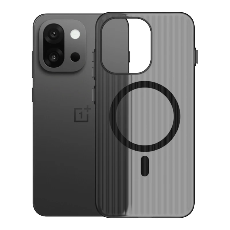 Corrugated Matte Transparent Hard PC Magnetic Anti-Drop Phone Case