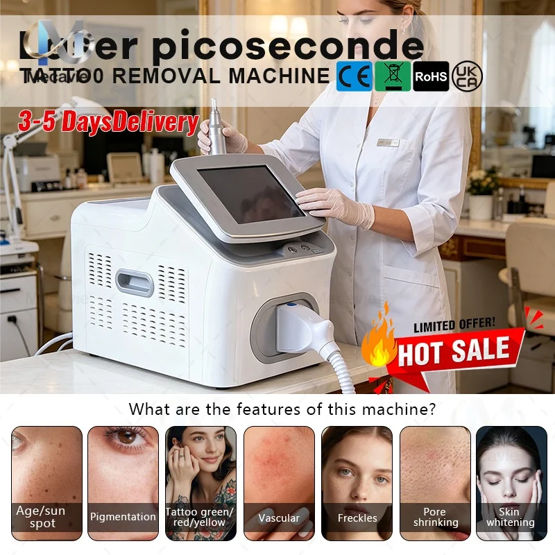 Nuevo Láser Portátil de Picosegundos Q-Switch Nd Yag 755nm, Láser de Carbono para Eliminación de Tatuajes, Máquina de Belleza para Salón y Hogar