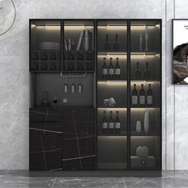 Wooden Kitchen Wine Cabinets Liquor High Living Room Glass Wine Cabinets Home Wall Wall Cabinet Restaurant Furniture QF50JG