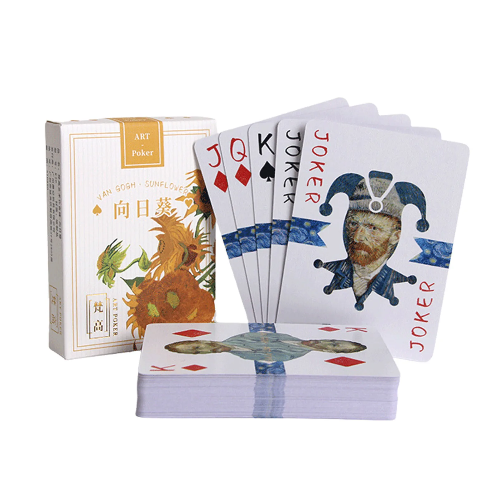 Description Picture 2 of itemVan Gogh Art Poker For Students Office Worker Starmoon Suower Playing Cards Van Gogh Art Poker Modern Art Poker Card
