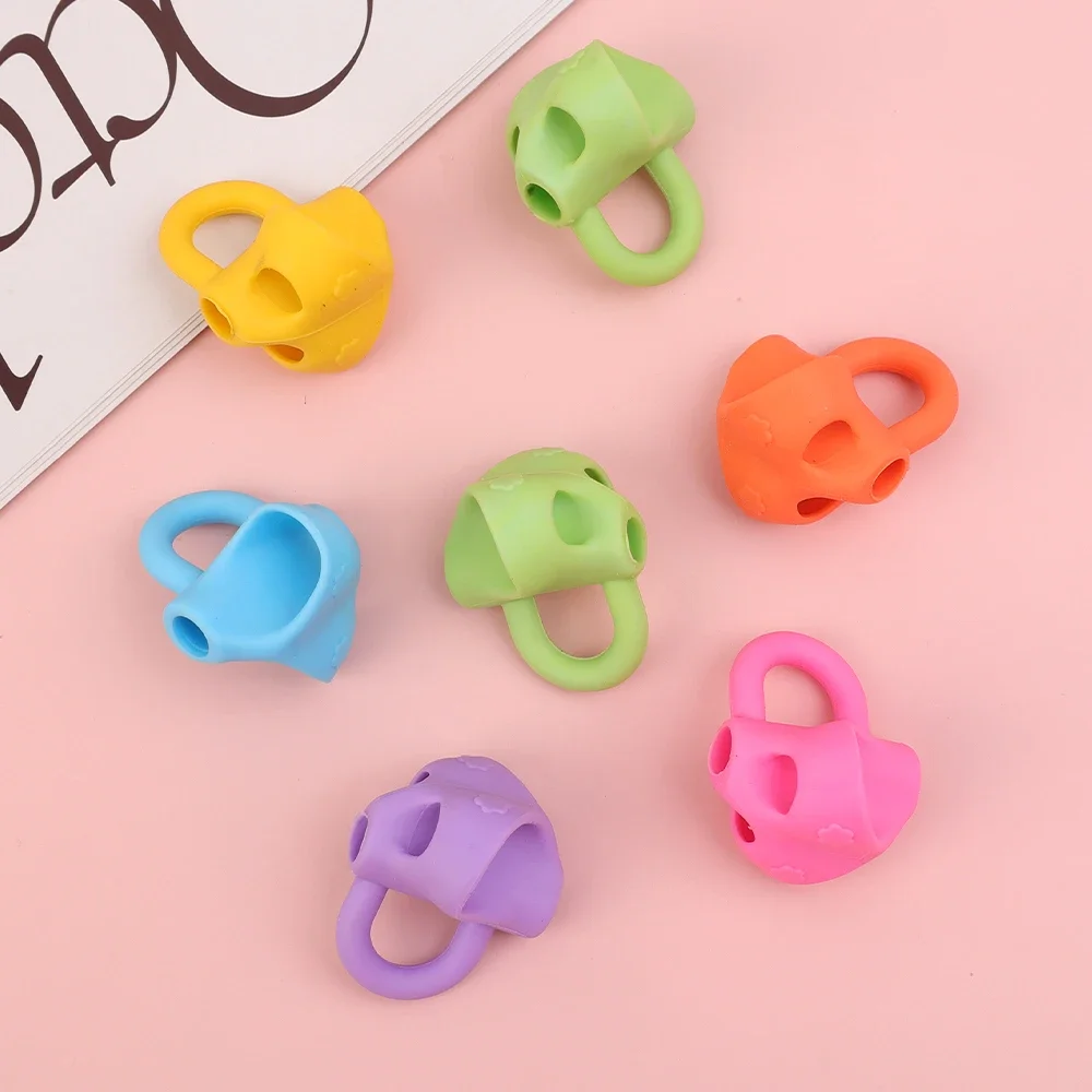 1/6Pcs Silicone Pencil Grips Three Fingers Fixed Handwriting Posture Correction Grip Trainer Kids Pencil Holder Writing Aid Grip 4