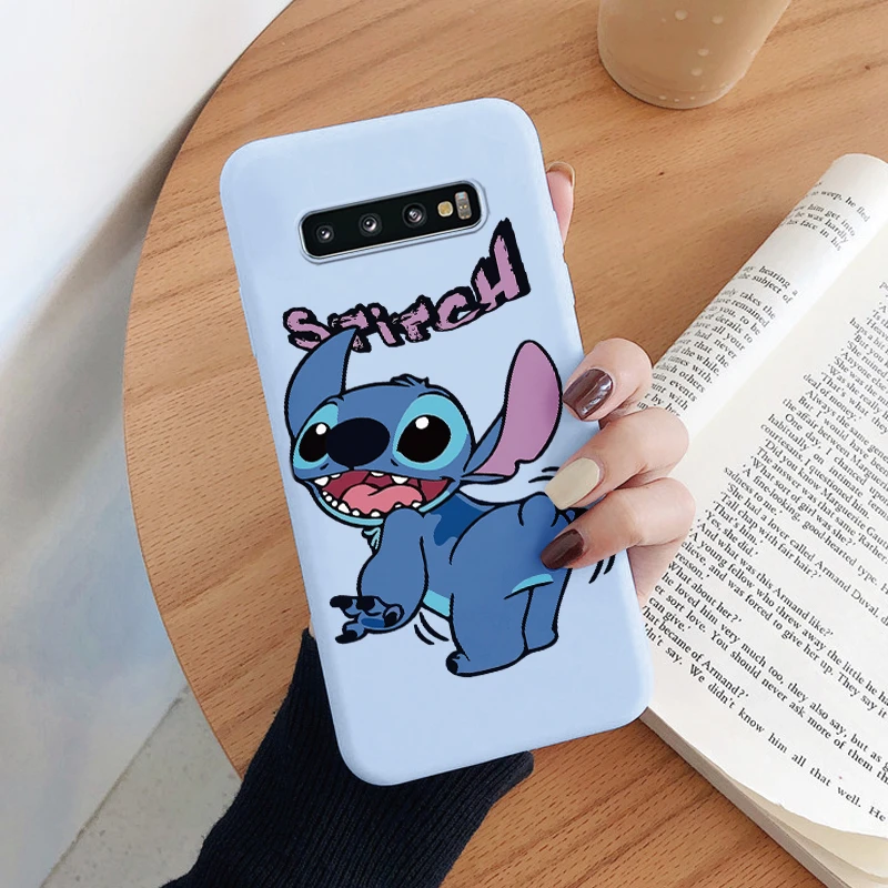 thumbnail image 1 of For Samsung Galaxy S10 S 10 Plus S10E Camera Protect Soft Cover Silicone Cartoon Lilo Stitch Phone Case Funda For Samsung S10+, 1 of 5
