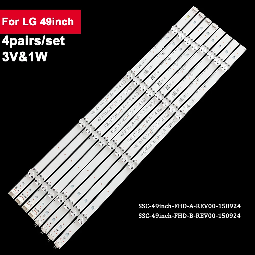 8 шт., Светодиодная лента для подсветки 49LH590V 49LH510V 49LH570V 49LH590V 49LF5010 49LF5100 49LF510A 49LF513A 49LF5400 49LH5100 49LW541H