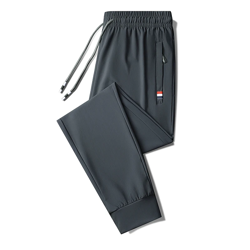 Summer Ice Silk Men's Casual Straight Leg Pants Two-piece Set Lightweight and Breathable Outdoor Golf Sports Leggings