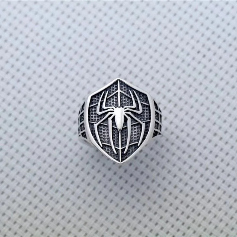 Silver Ring Personality Spider Design Vintage 925 Sterling Silver Man Party Ring Jewelry Birthday Gifts Never Fade