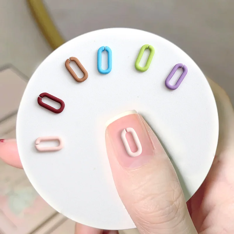 

20pcs Nail Art Fashion Decorations 3D Colorful Alloy Ring Buckle Nail Rhinestones Charms DIY Luxury Candy Color Nail Accessories