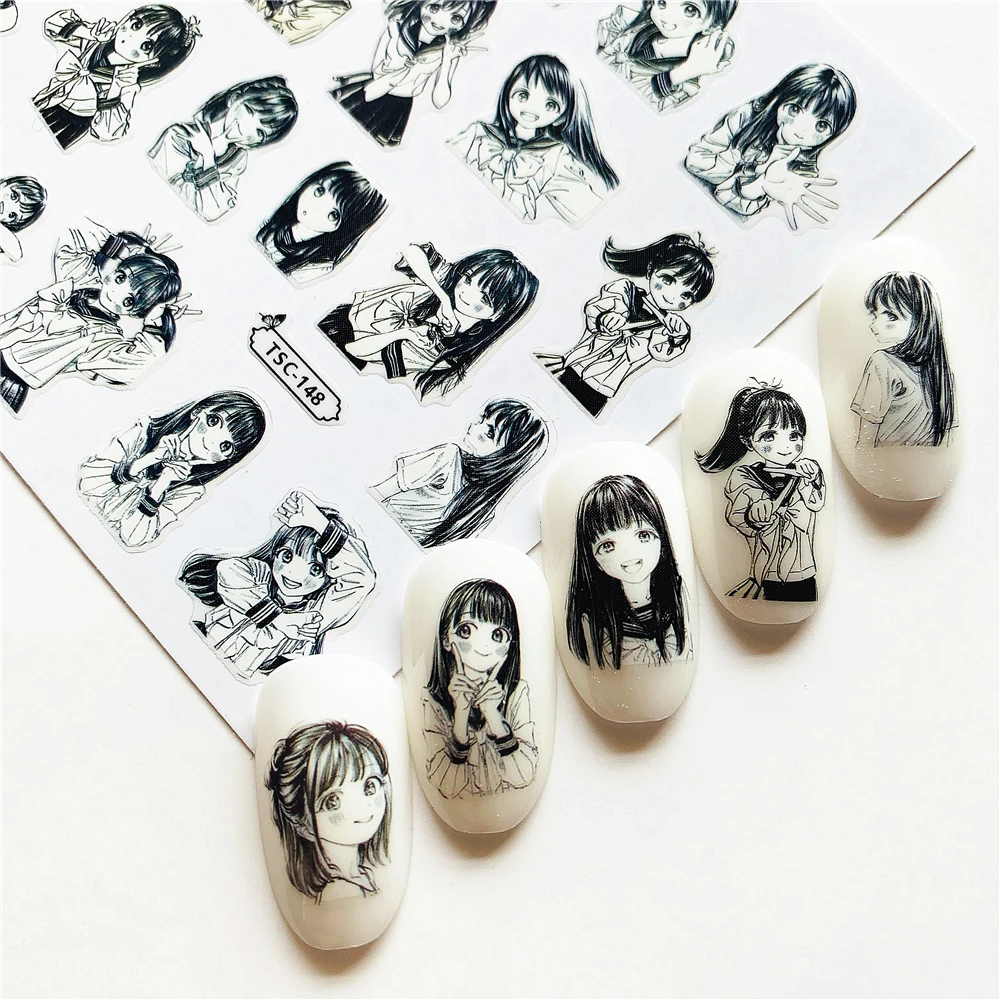 

Newest TSC-148 TSC series Cartoon character 3d nail art stickers decal template diy nail tool decoration