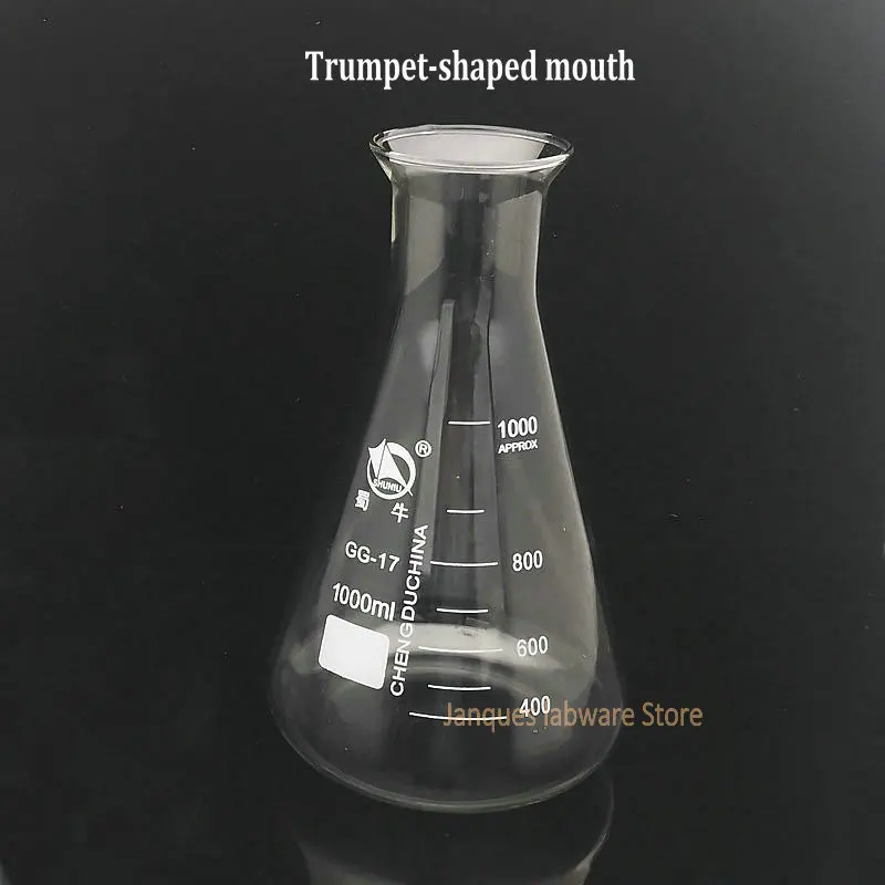 Triangular Science Flask 1piece Laboratory Borosilicate Glass Triangular Flask With Trumpet ...