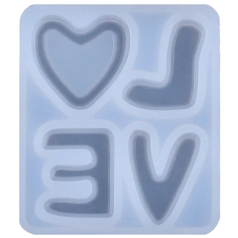 Letter Love Heart Resin Epoxy Molds DIY Crystal Silicone Mold For Jewelry Making Alphabet Keychain Casting Mould Handmade Crafts