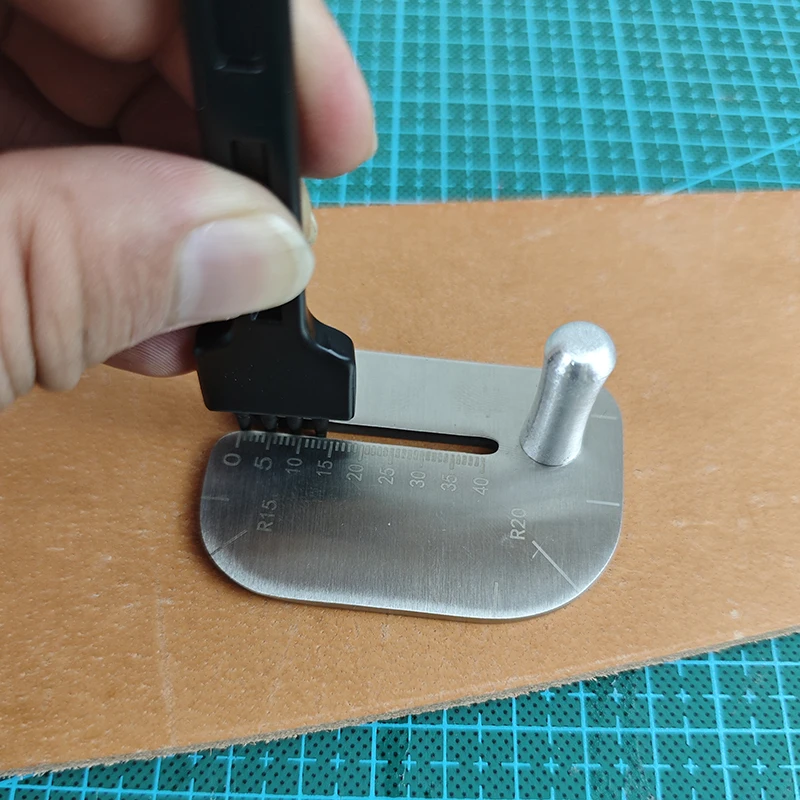 Edelstahl DIY Leder-Ziehbrett, Stanz- und Prickwerkzeug, Leder-Schneide- und Stanzhilfe, Leder-Ziehbrett – Detail 2