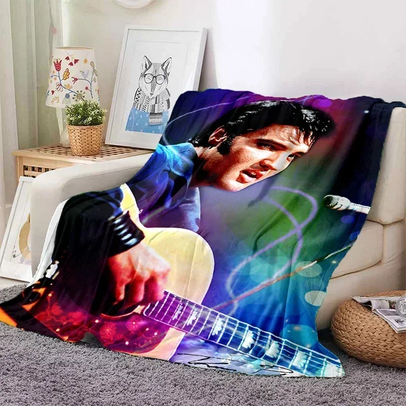 E-Elvis Presley Throw Blanket Soft Flannel Thin for Bed Sofa Cover Bedspread Home Deco picnic cooling blankets for beds gift 4
