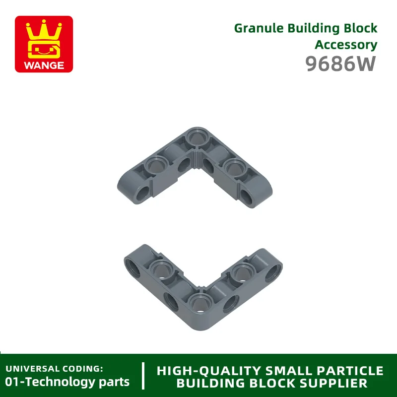 

20Pcs/lot NO.9686W 1x4 Right Angle Steering with 7Holes Block Moc Color Accessories Compatible with Brick DIY Children's Toy