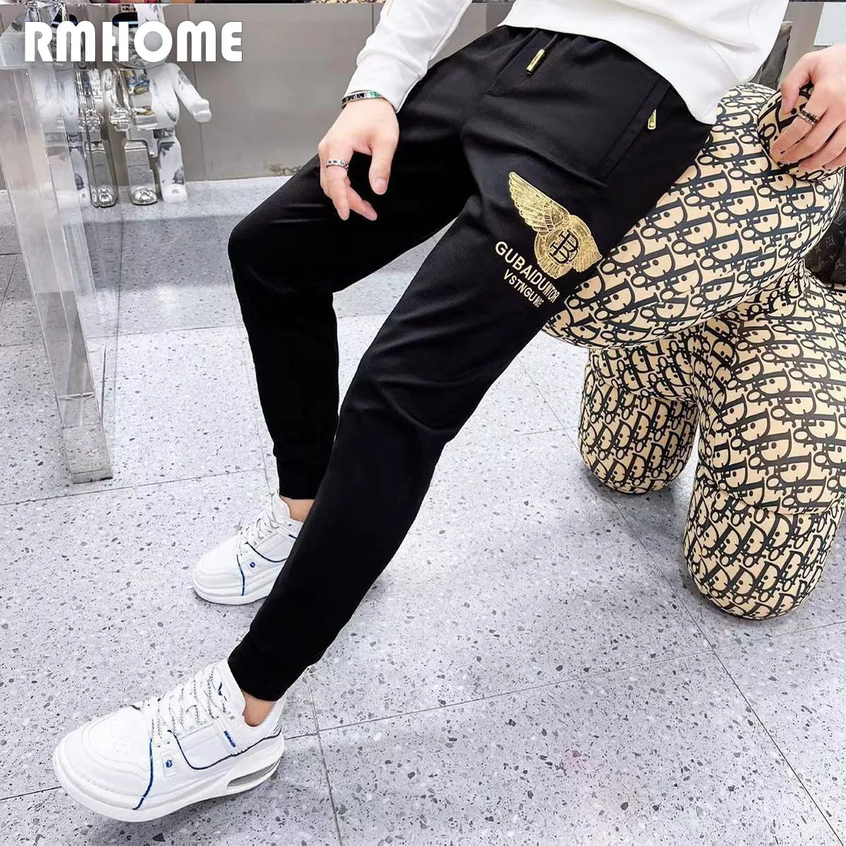 Men's Casual Sweatpants Fashion Trend Business Casual Sports Pants Slim