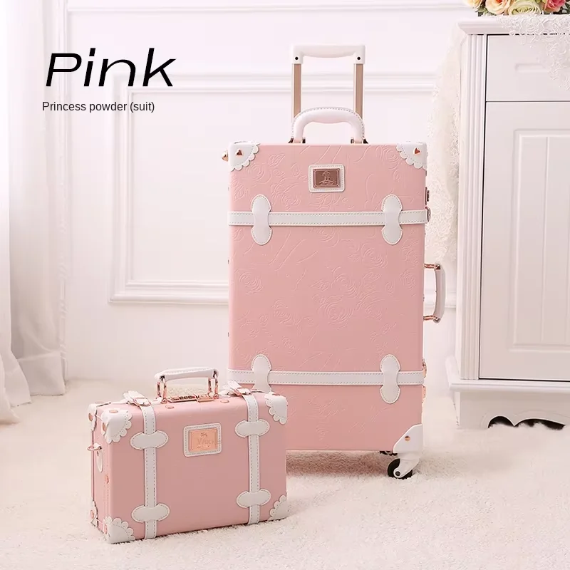 Vintage Round Suitcase Luxury Design Luggage PU Makeup Case Good