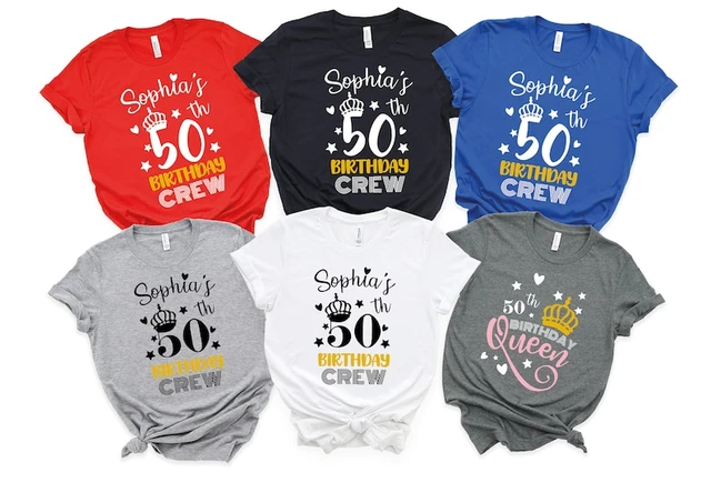 Custom Birthday Queen And Crew Tee Shirt Personalized 50th Birthday Queen  Birthday Queen Your Name On Crew 100%cotton Streetwear - T-shirts -  AliExpress