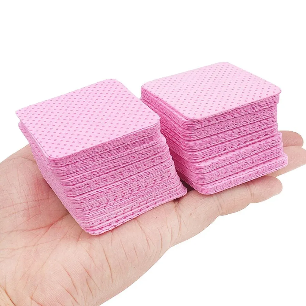 Lint Free Paper Cotton Wipes Eyelash Glue Remover Wipes Cleansing Cotton Sheet Nails Art Polish makeup remover pads Makeup Clean Pads 200pcs
