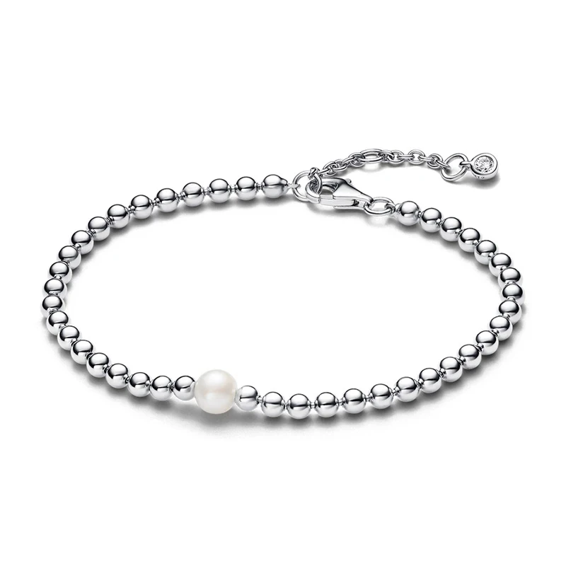 2024 New 925 Silver Pearl Jewelry Bracelet with High Quality, Exquisite, Simple and Foldable DIY Women's Charm Jewelry Gift