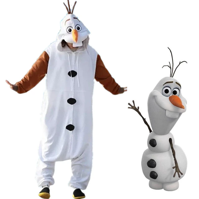 Disfraz Anime Olaf de muñeco nieve para adultos pijama de franela, Mono Blanco, Onesie, vestido de fiesta _ - AliExpress Mobile